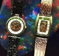 Our Boulder Opal faced Watches our "TIME" Capsules of Millions of years Old Boulder Opal