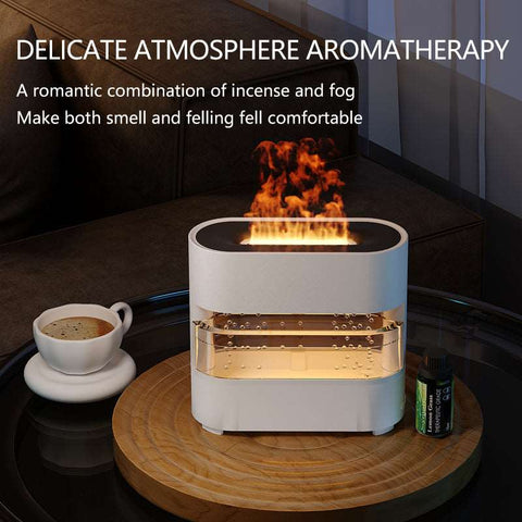 2024 New Products Rain Cloud with Fire Flame Humidifier Water Drip Aroma Diffuser with remote control