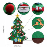 Baby Montessori Toy 32pcs DIY Felt Christmas Tree Toddlers Busy Board Xmas Tree Gift For Boy Girl Door Wall Ornament Decorations