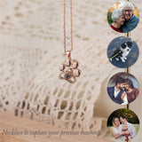 Projection Photo Necklace in Gold Silver Rose Gold Personalized 925 Sterling Silver Custom Family Couples Pet Photo Necklace