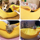 Cat Dog Banana Bed House Cozy Kennel Warm Portable Pet Basket