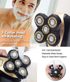 Trending Stay at Home Men Bald Head Shaver 5 in 1 Electric Shaver Kit Cordless Waterproof USB Rechargeable