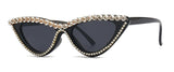 Luxury Diamond Ladies Cat Eye Sunglasses New Vintage Fashion High Quality Crystal Shades Sun Glasses Women Eyewear oculos de sol