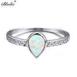 Rings Fire Opal Luxury 925 Sterling Silver Jewelry Water Drop Birthstone Ring women fashion