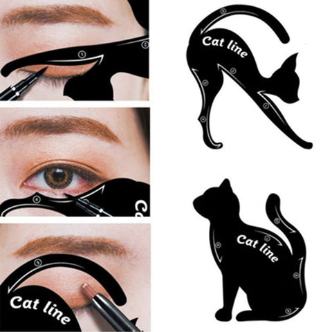 Eyebrow Cat Stencils Women Pro Eye Makeup Tool